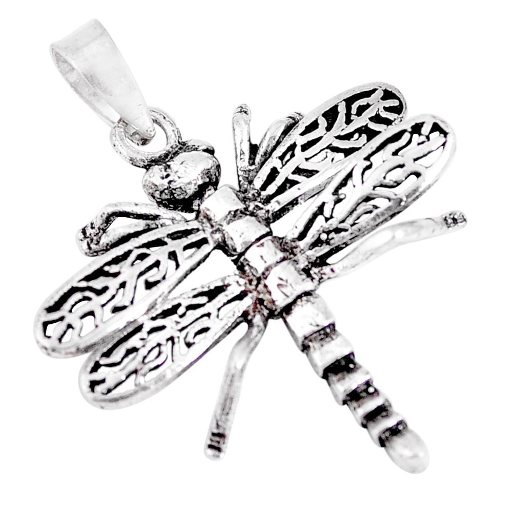 3.48gms indonesian bali style solid 925 sterling silver dragonfly pendant c20385