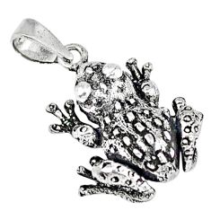 5.42gms indonesian bali style solid 925 sterling silver frog pendant p4141