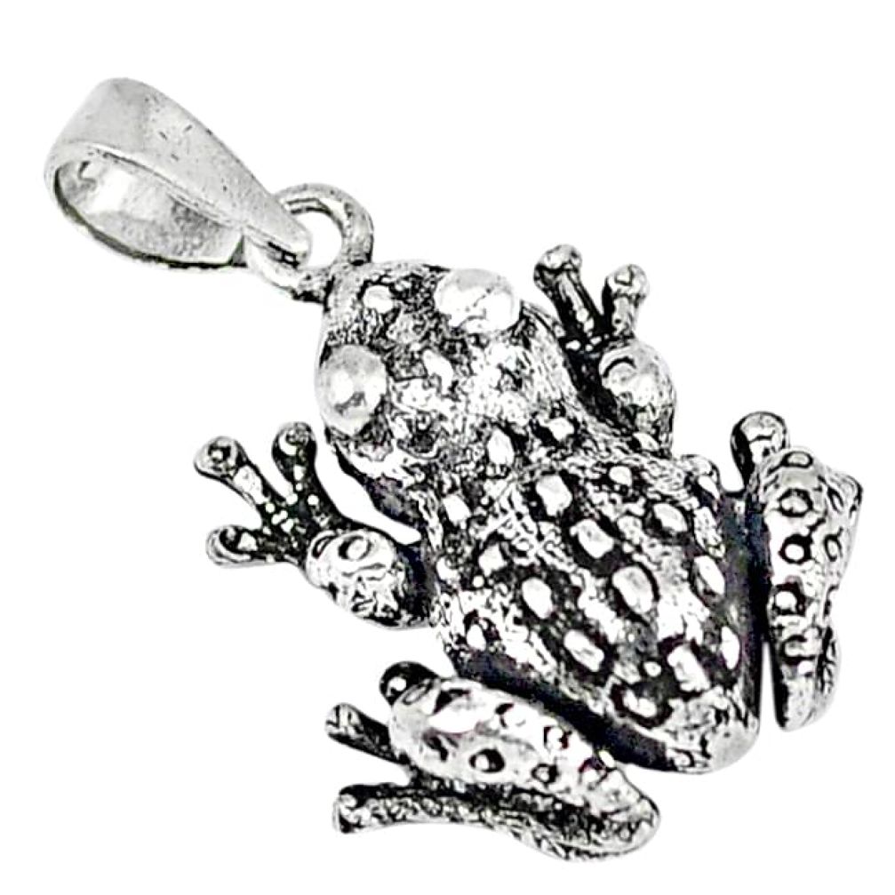 an bali style solid 925 sterling silver frog pendant p4142