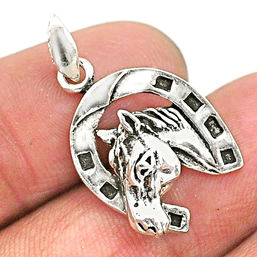 3.09gms indonesian bali style solid 925 sterling silver horse pendant t6234