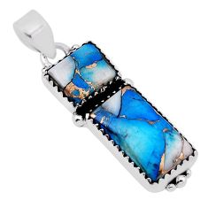 10.64cts kingman ice blue dahlia 925 sterling silver pendant jewelry n31334