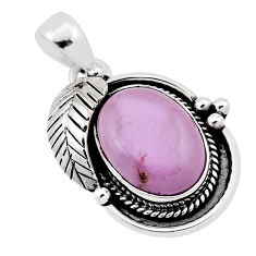 8.21cts leaf natural phosphosiderite (hope stone) 925 silver pendant n33146