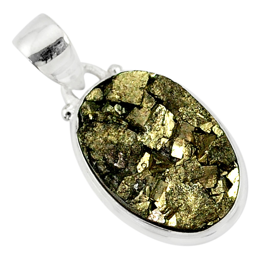10.84cts marcasite pyrite druzy 925 sterling silver handmade pendant r85823