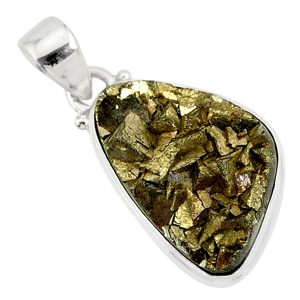 14.90cts marcasite pyrite druzy 925 sterling silver handmade pendant r85830