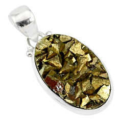 12.10cts marcasite pyrite druzy 925 sterling silver handmade pendant r85832