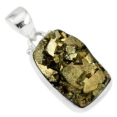 11.02cts marcasite pyrite druzy 925 sterling silver handmade pendant r85841