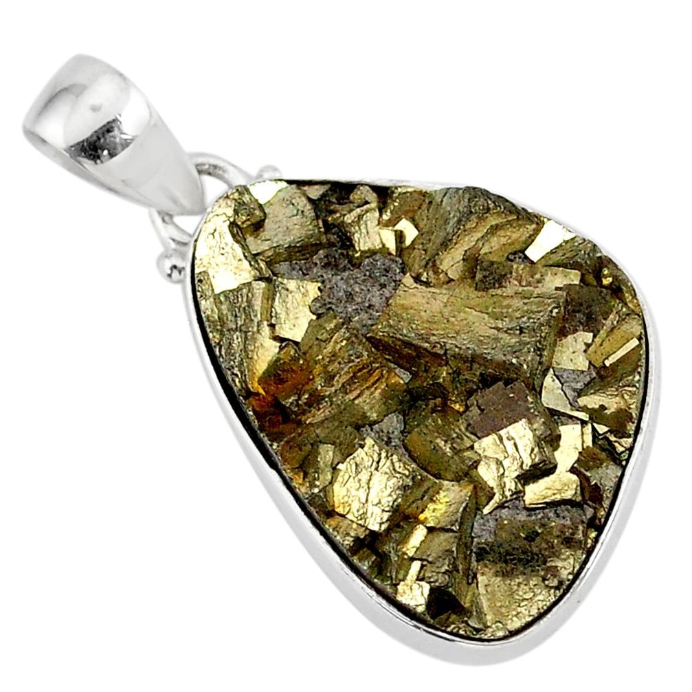 19.23cts marcasite pyrite druzy 925 sterling silver handmade pendant r85850