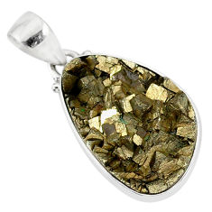 14.23cts marcasite pyrite druzy 925 sterling silver handmade pendant r85867