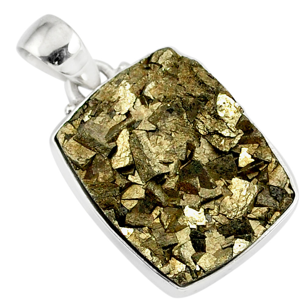 19.07cts marcasite pyrite druzy 925 sterling silver handmade pendant r85876