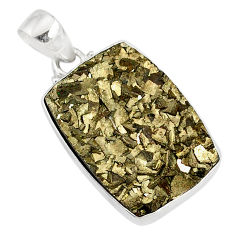 20.65cts marcasite pyrite druzy 925 sterling silver handmade pendant r85879