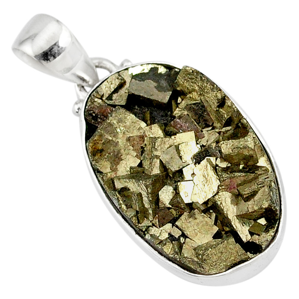 15.08cts marcasite pyrite druzy 925 sterling silver handmade pendant r85883