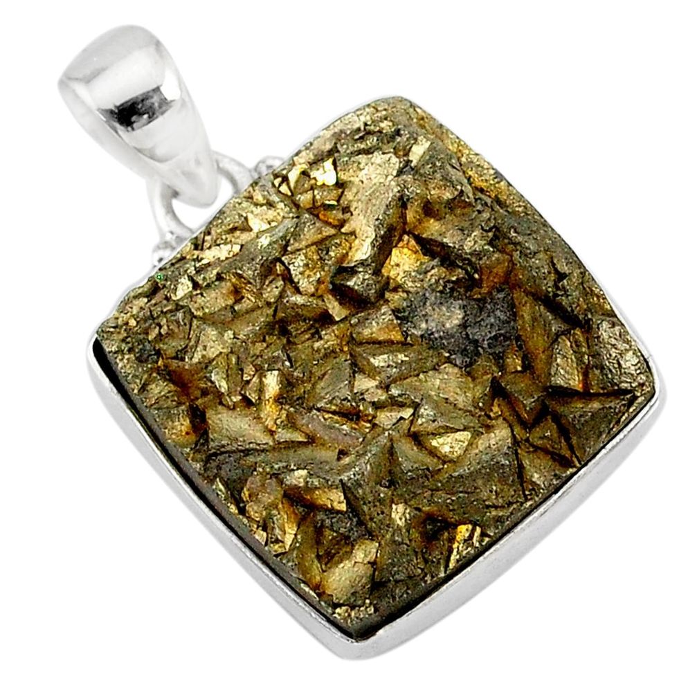 25.57cts marcasite pyrite druzy 925 sterling silver handmade pendant r85893