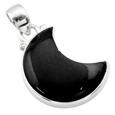 9.83cts moon natural black onyx 925 sterling silver pendant jewelry t45683