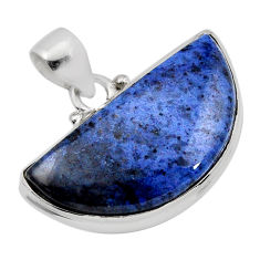 15.84cts moon natural blue dumortierite 925 sterling silver pendant y90561