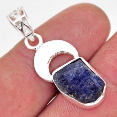 5.35cts moon natural blue tanzanite rough 925 sterling silver pendant y42145