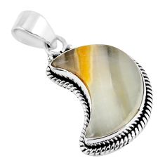 9.03cts moon natural brown botswana agate 925 sterling silver pendant y24350