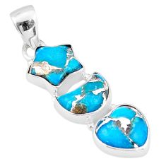 11.73cts moon star spiny oyster arizona turquoise silver heart pendant t94552