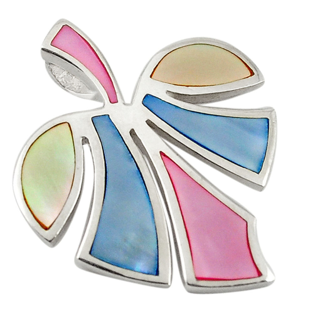 Multi color blister pearl enamel 925 sterling silver pendant a69781 c14601