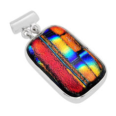 36.48cts multi color dichroic glass 925 sterling silver pendant jewelry y61955