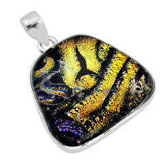 26.62cts multi color dichroic glass 925 sterling silver pendant jewelry y77518