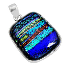 30.41cts multi color dichroic glass 925 sterling silver pendant jewelry y77553