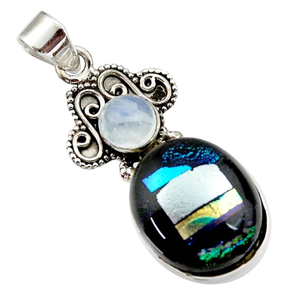olor dichroic glass moonstone 925 sterling silver pendant d44800