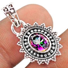 2.29cts multi color rainbow topaz 925 sterling silver pendant jewelry t76236