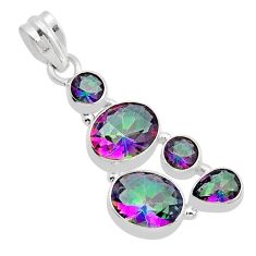 8.71cts multi color rainbow topaz 925 sterling silver pendant jewelry y87406