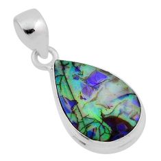5.45cts multi color sterling opal 925 sterling silver pendant jewelry n34247