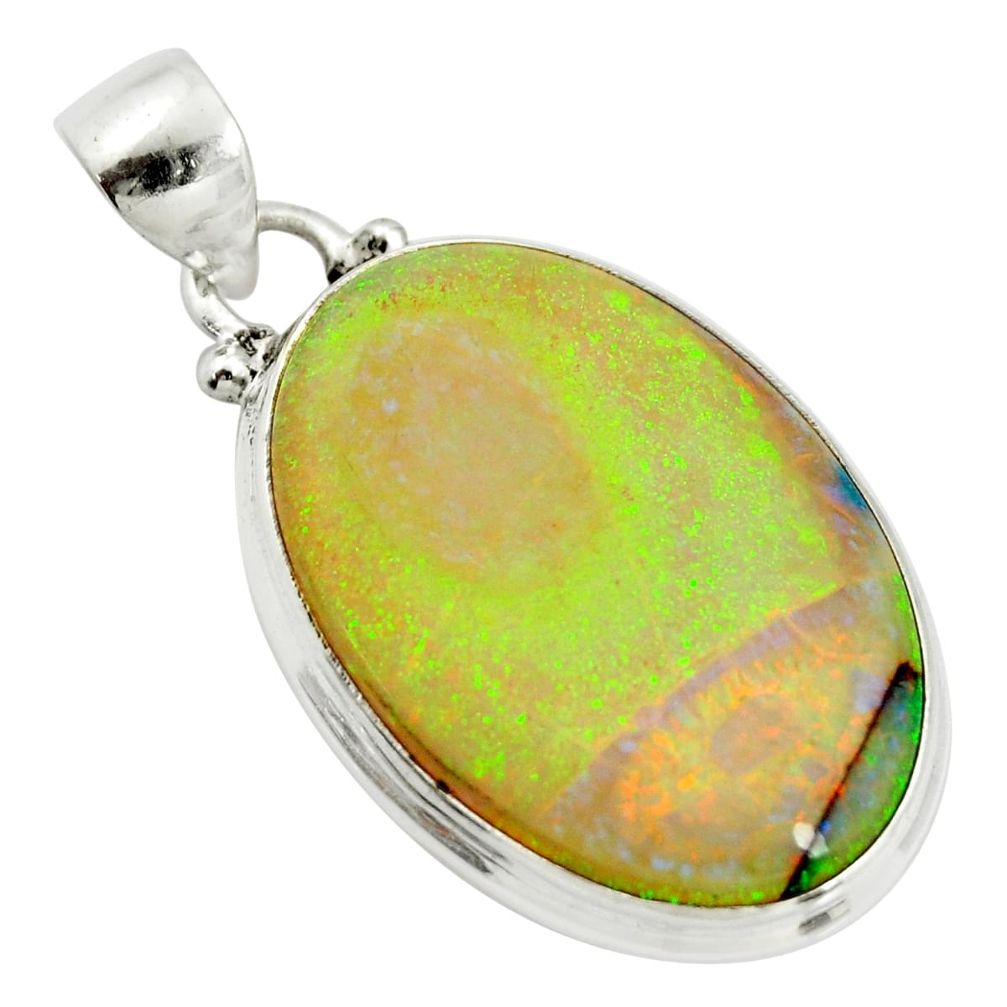 13.70cts multi color sterling opal 925 sterling silver pendant jewelry r25186