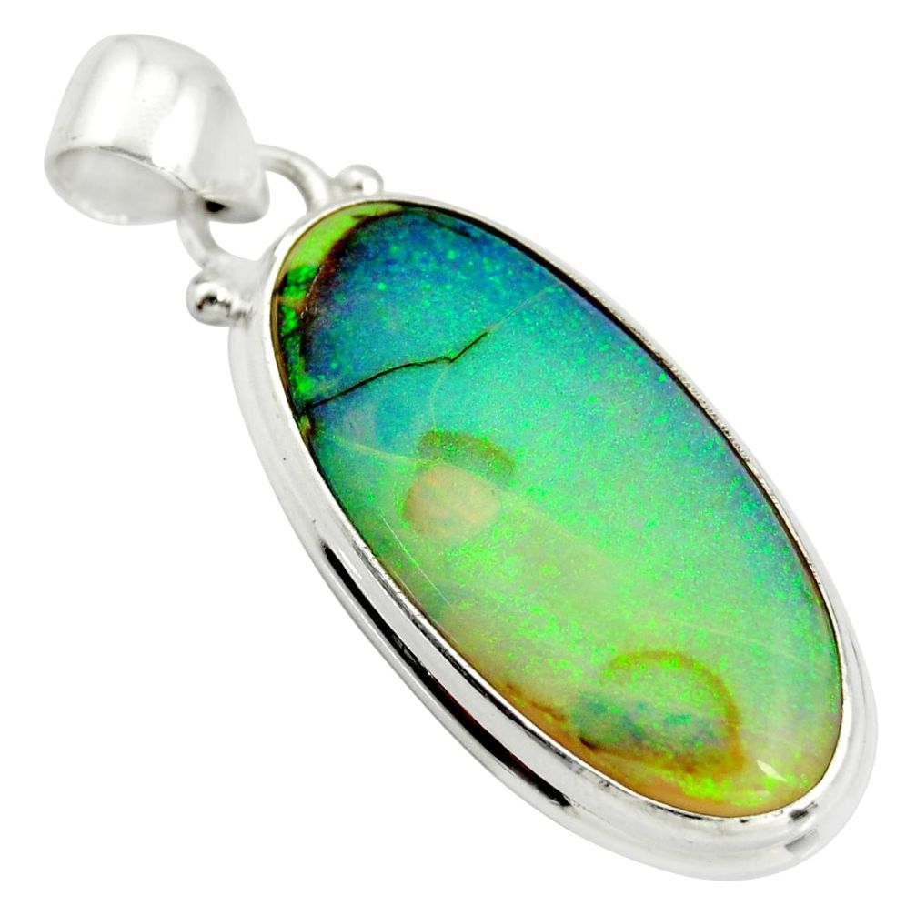 12.62cts multi color sterling opal 925 sterling silver pendant jewelry r25202