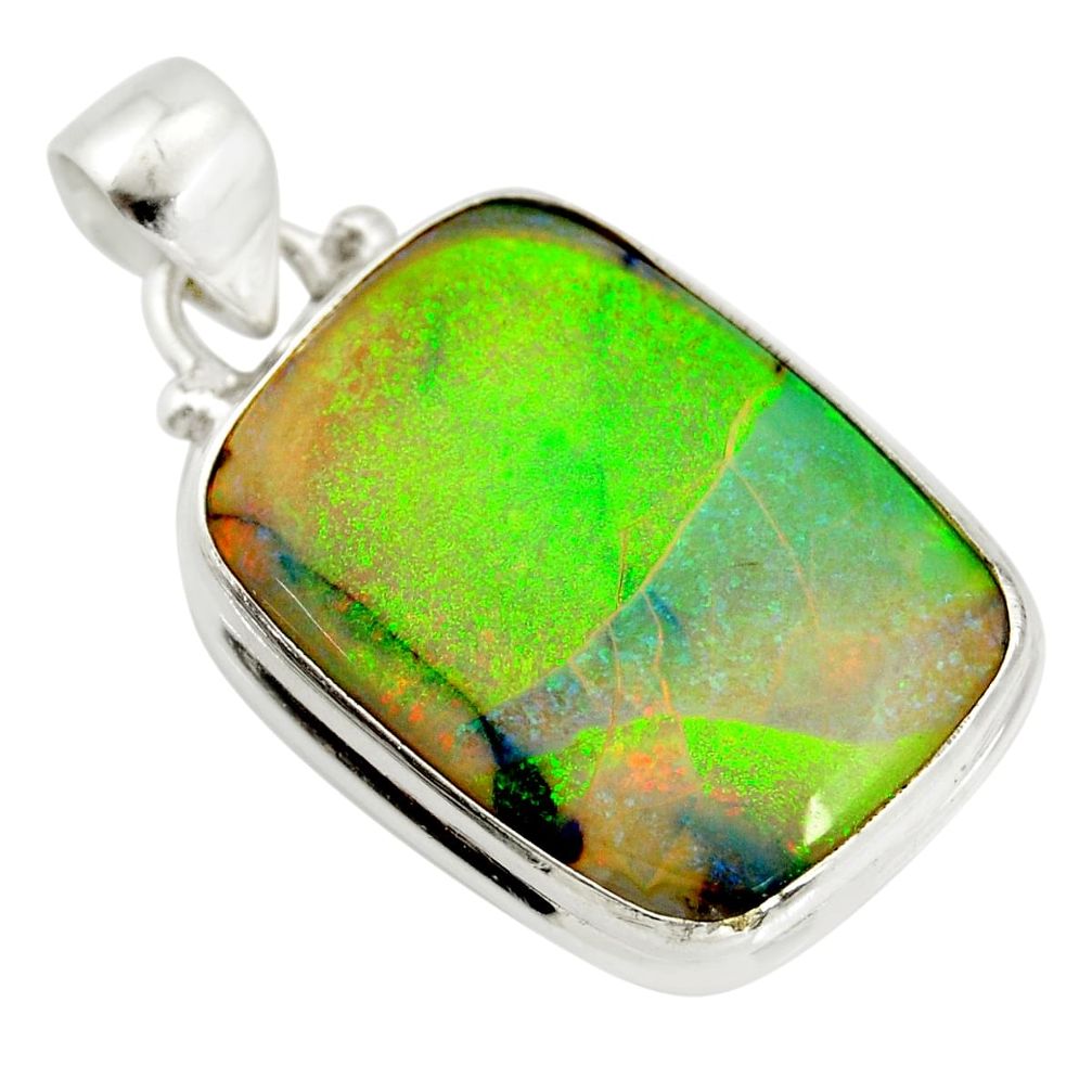 12.62cts multi color sterling opal 925 sterling silver pendant jewelry r25214