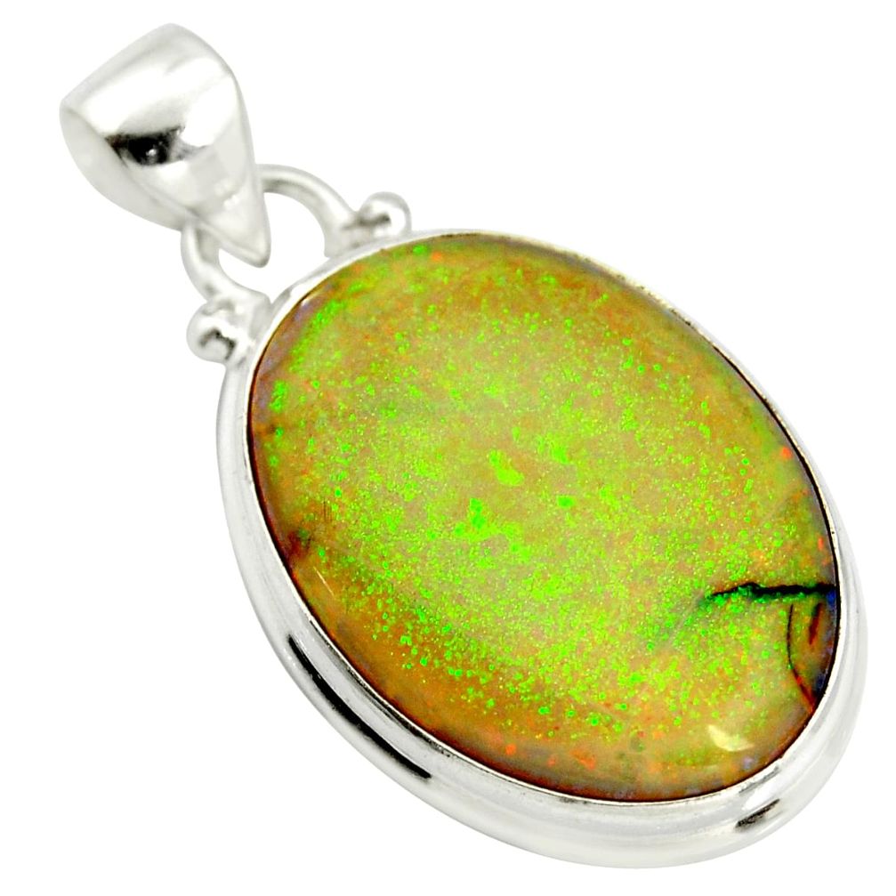 11.55cts multi color sterling opal 925 sterling silver pendant jewelry r25225