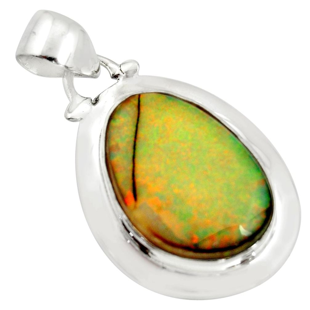 10.76cts multi color sterling opal 925 sterling silver pendant jewelry r25231