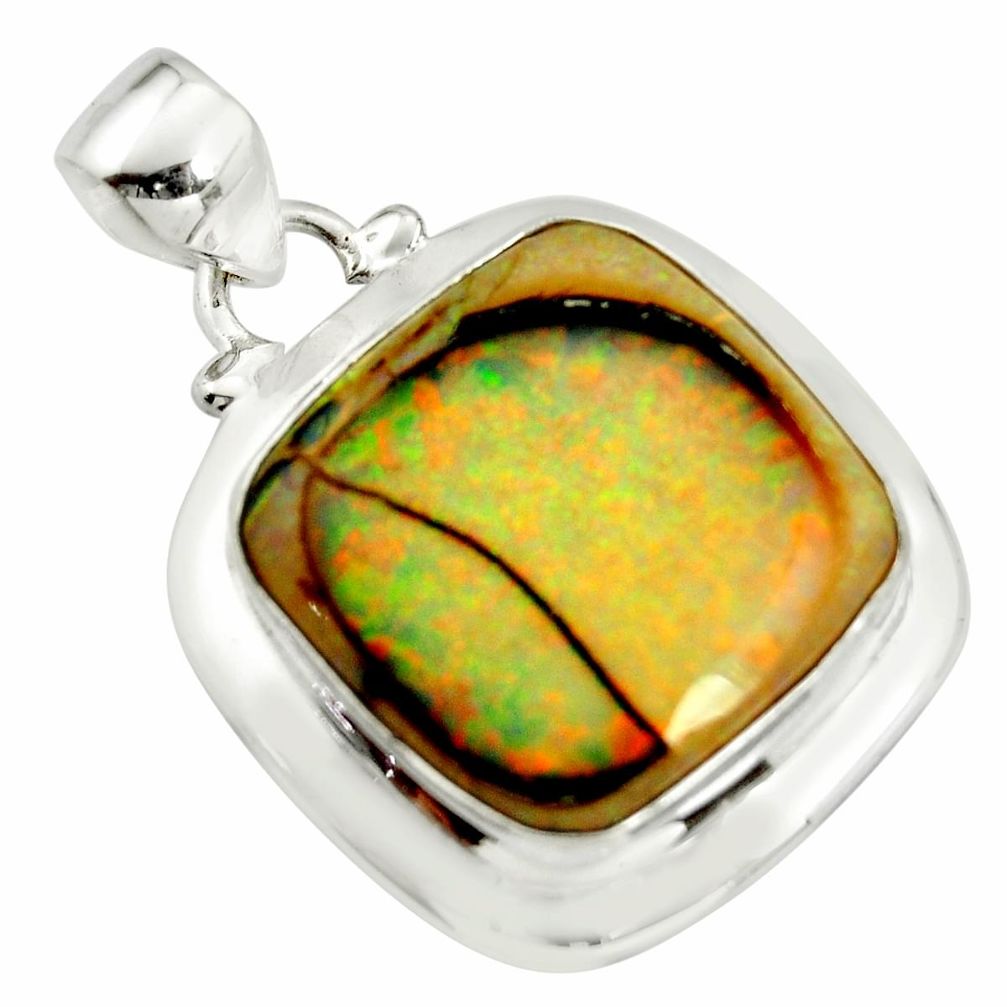 11.23cts multi color sterling opal 925 sterling silver pendant jewelry r25234