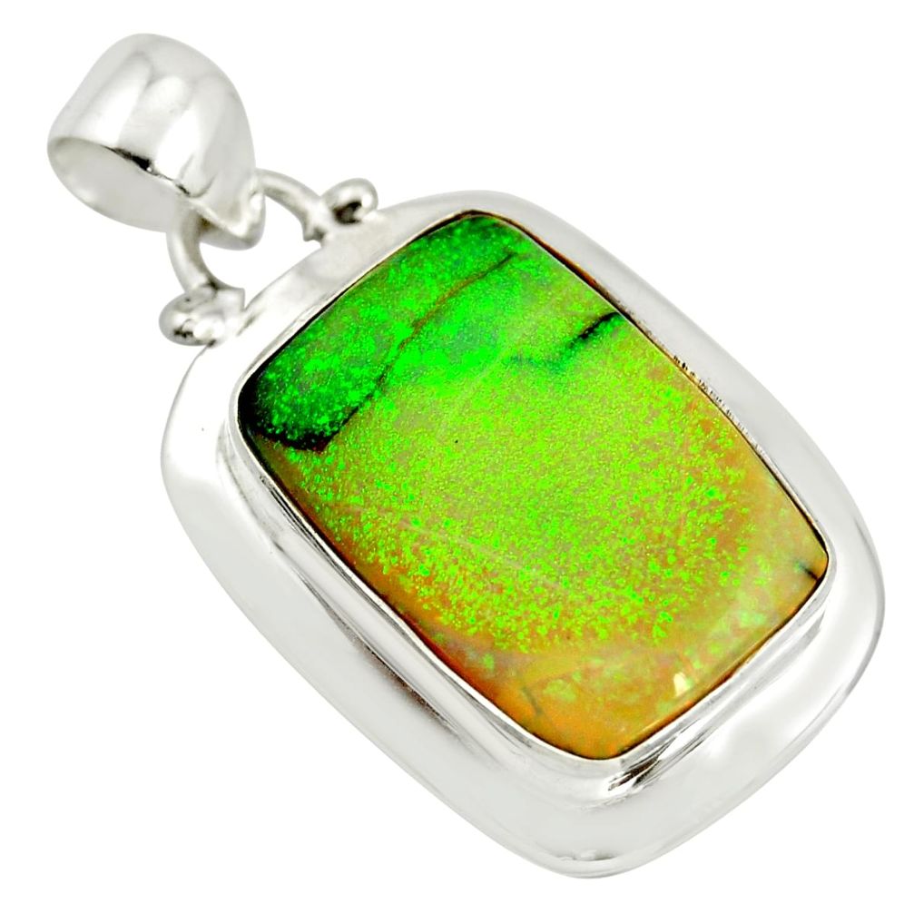 12.06cts multi color sterling opal 925 sterling silver pendant jewelry r25239
