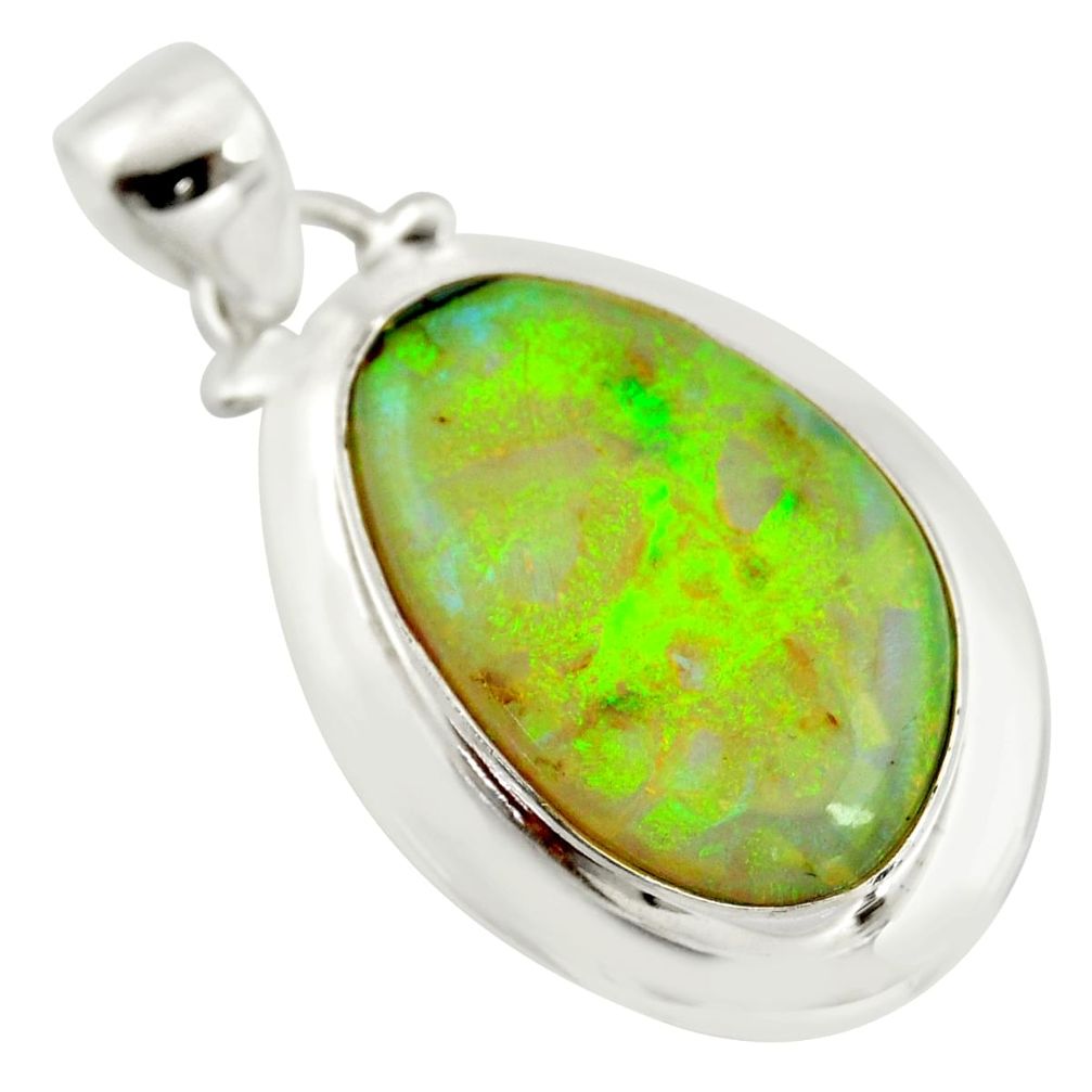 10.78cts multi color sterling opal 925 sterling silver pendant jewelry r25245