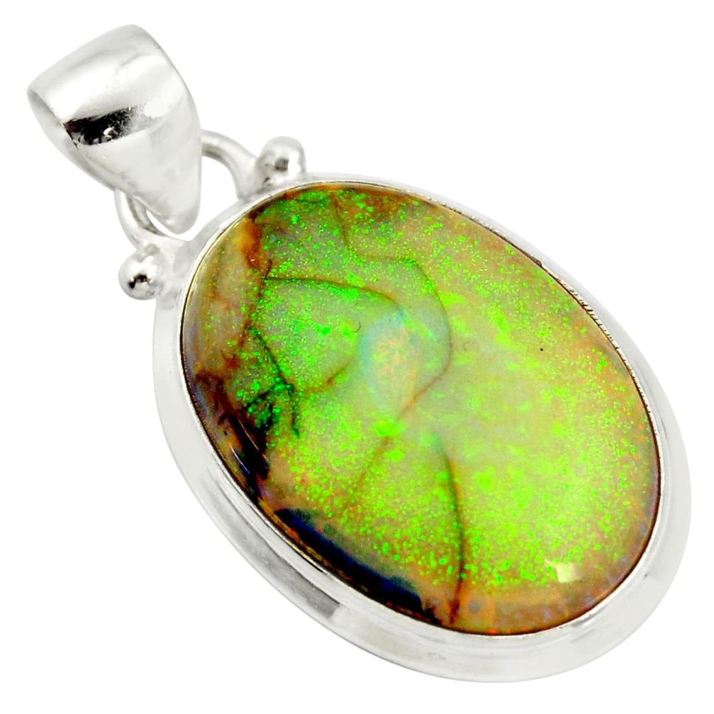 10.79cts multi color sterling opal 925 sterling silver pendant jewelry r25246