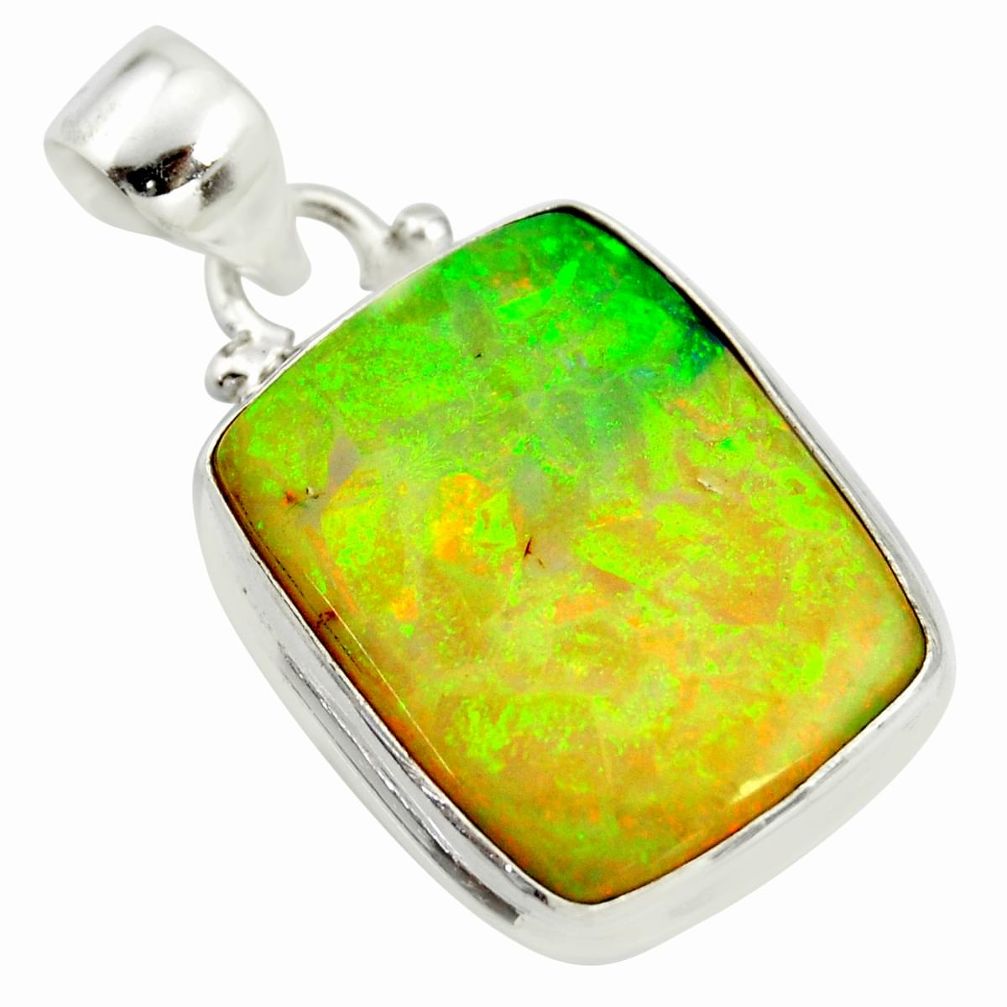 11.74cts multi color sterling opal 925 sterling silver pendant jewelry r25254