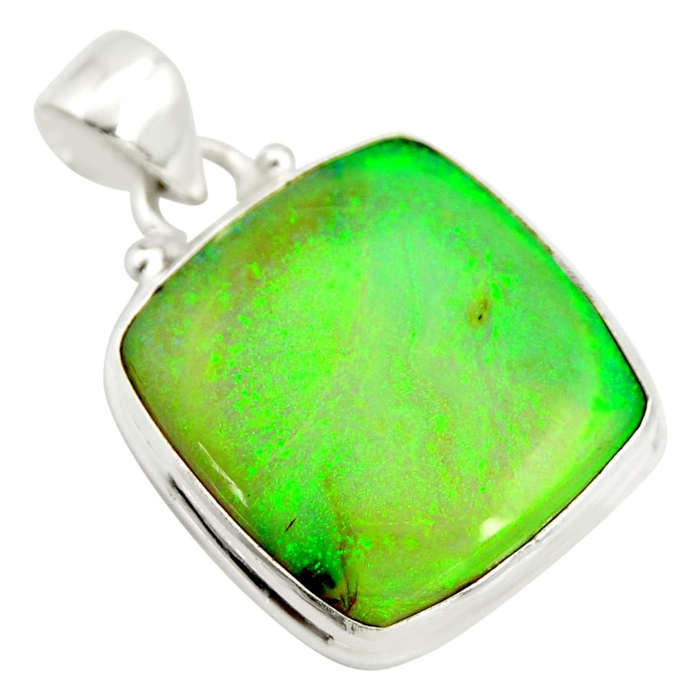 13.66cts multi color sterling opal 925 sterling silver pendant jewelry r25259