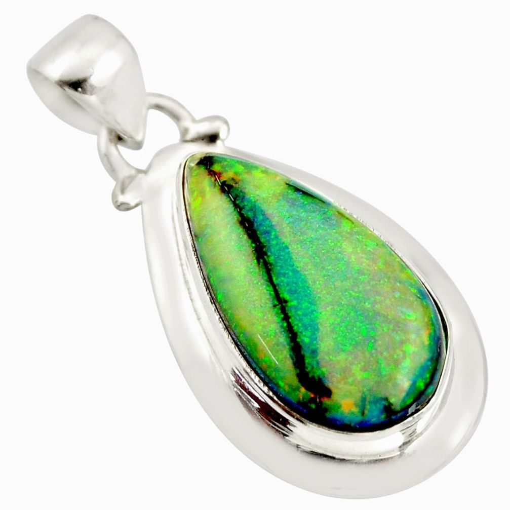 9.80cts multi color sterling opal 925 sterling silver pendant jewelry r25266