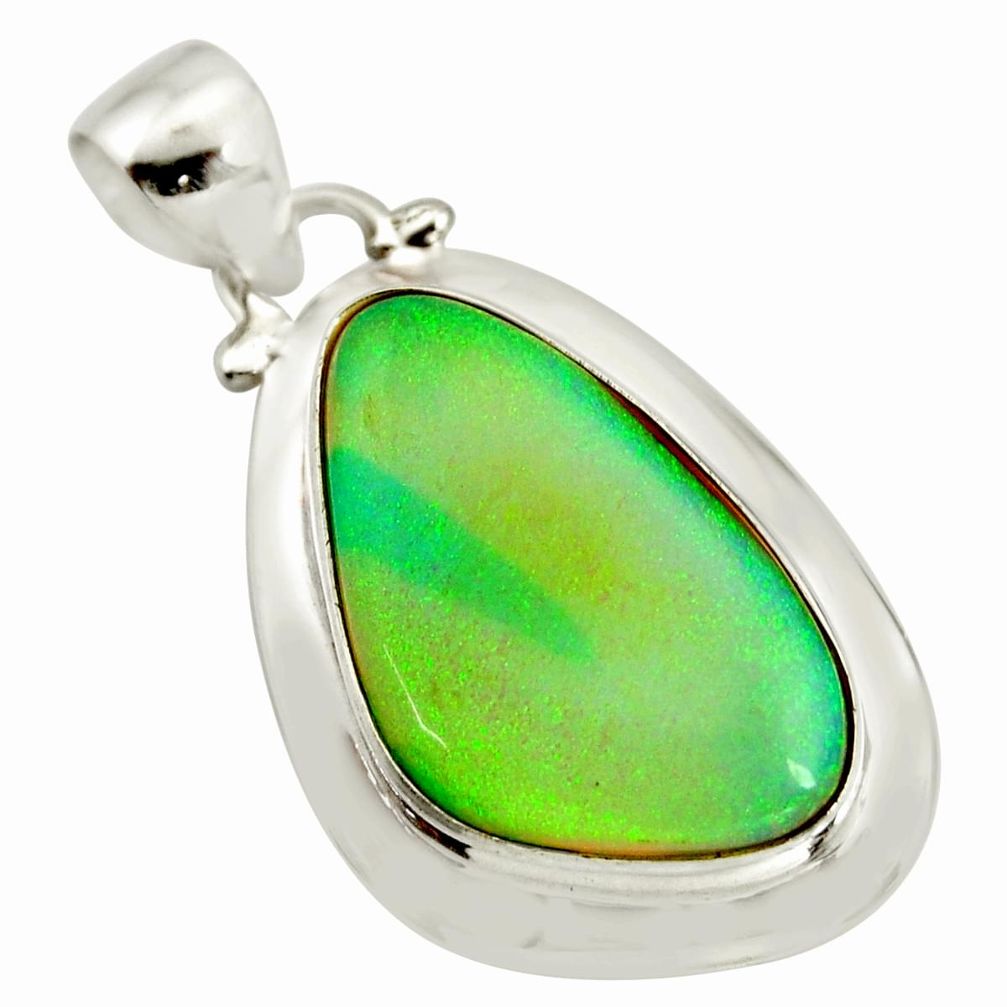 10.79cts multi color sterling opal 925 sterling silver pendant jewelry r25269