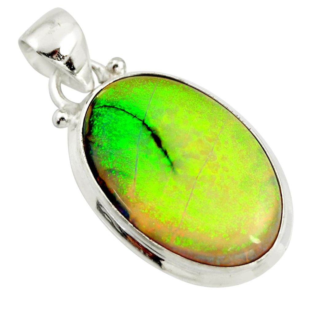 9.25cts multi color sterling opal 925 sterling silver pendant jewelry r25274