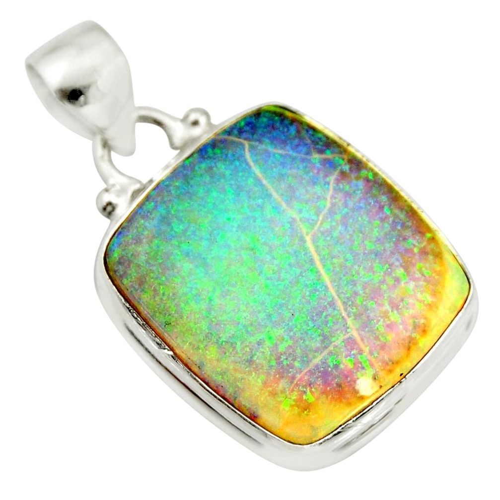 9.80cts multi color sterling opal 925 sterling silver pendant jewelry r25278