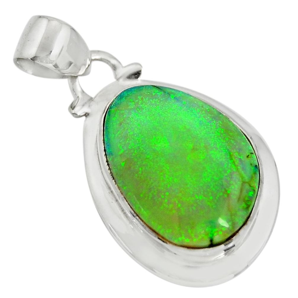 10.79cts multi color sterling opal 925 sterling silver pendant jewelry r25295