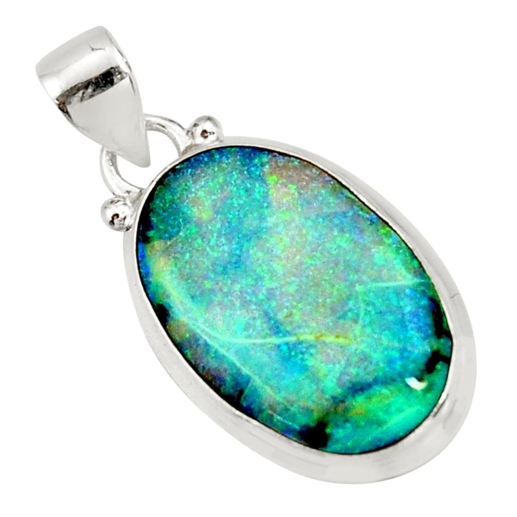 10.28cts multi color sterling opal 925 sterling silver pendant jewelry r27367