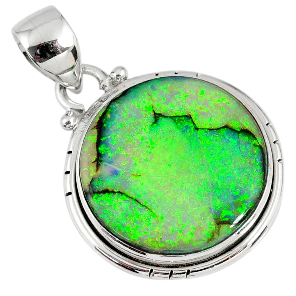 10.28cts multi color sterling opal 925 sterling silver pendant jewelry r58750