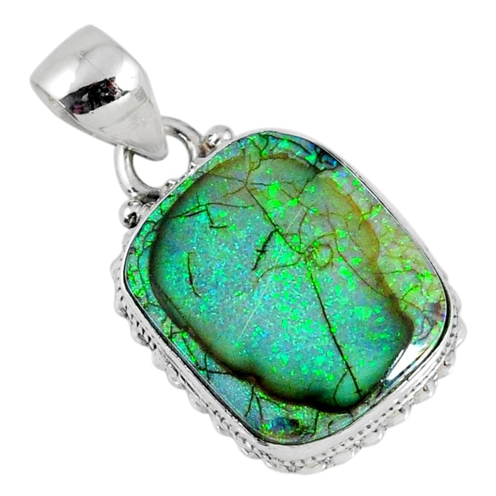 8.44cts multi color sterling opal 925 sterling silver pendant jewelry r58770