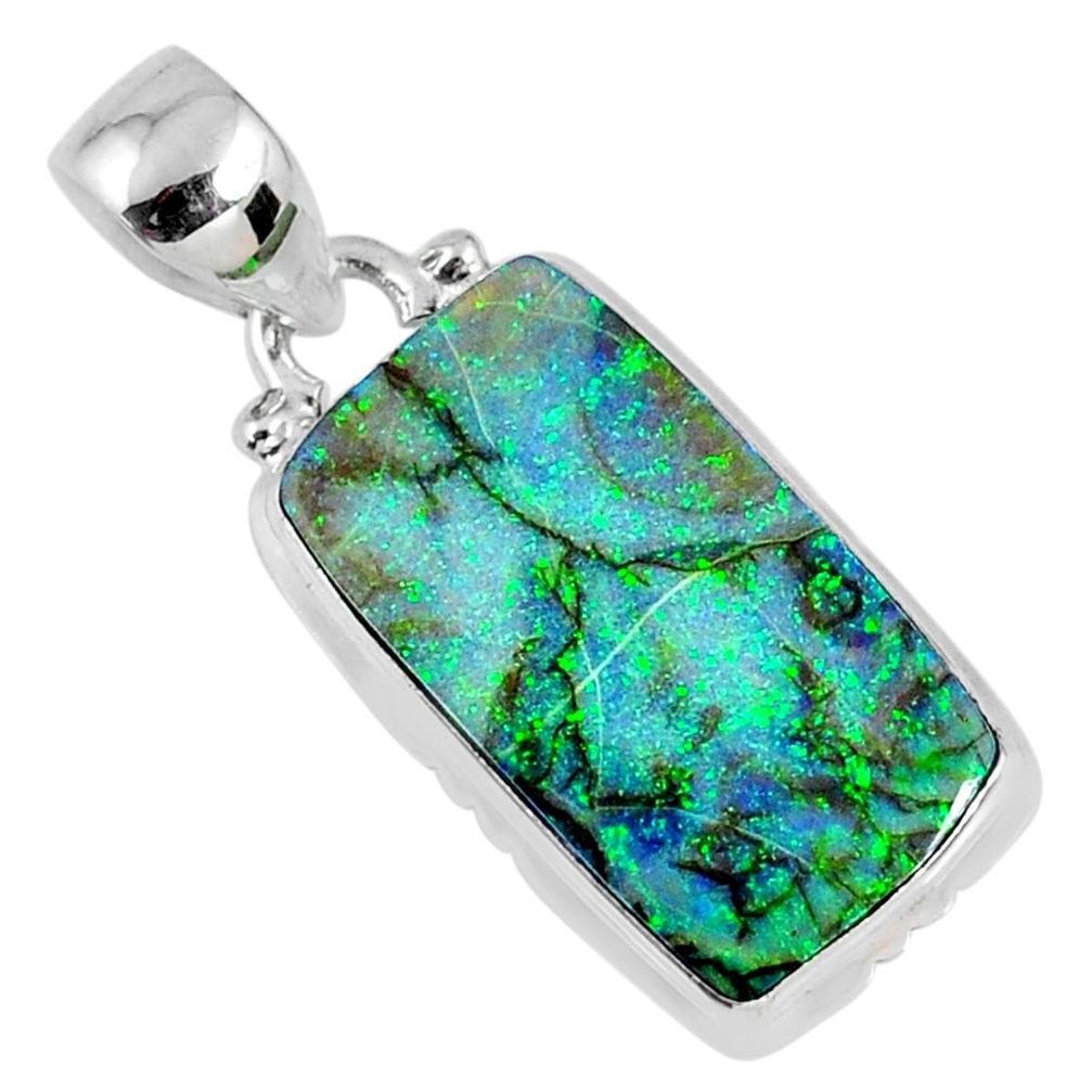 7.97cts multi color sterling opal 925 sterling silver pendant jewelry r58785
