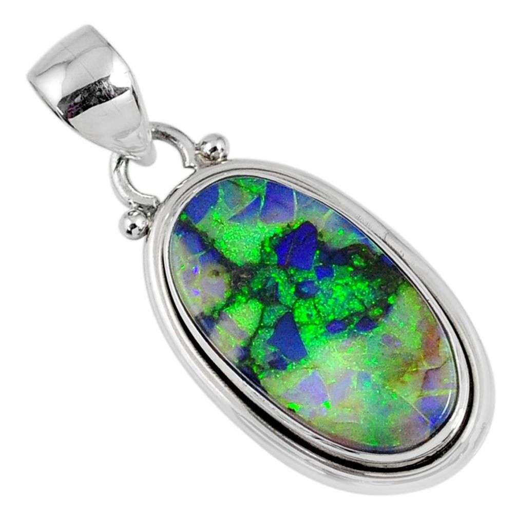 8.26cts multi color sterling opal 925 sterling silver pendant jewelry r58793